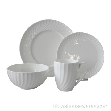 Білий кам&#39;яний посуд Простий і елегантний Dinnerset Ceramic Hotel